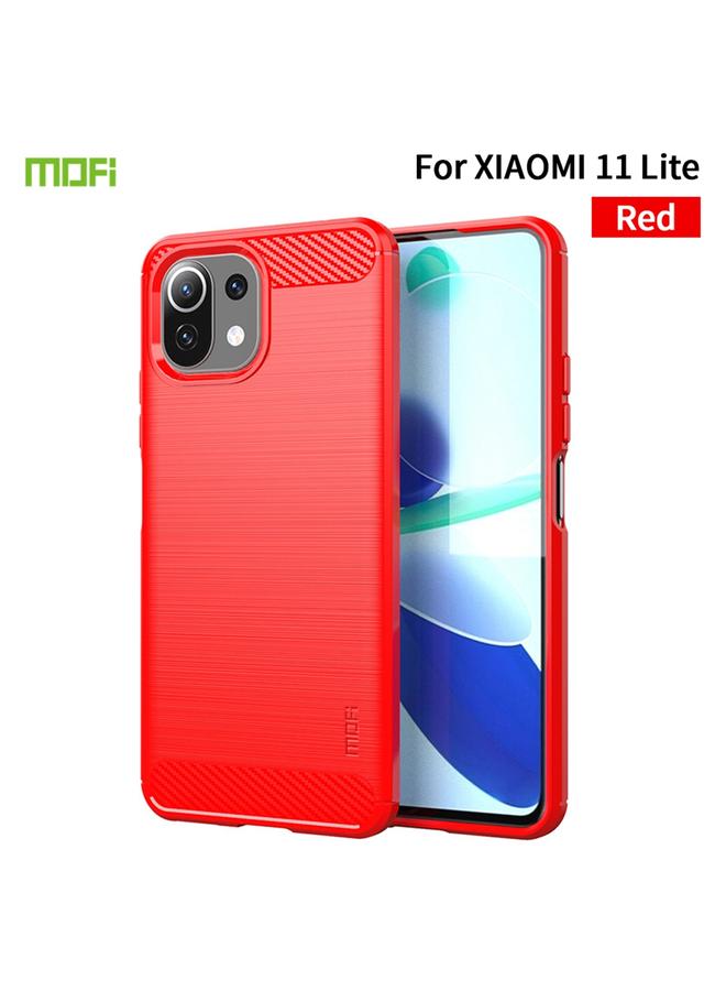 موفي جراب لهاتف Xiaomi Mi 11 Lite من سلسلة Gentleness، مصنوع من ألياف الكربون الناعمة والمصقولة، جراب TPU - Image 1