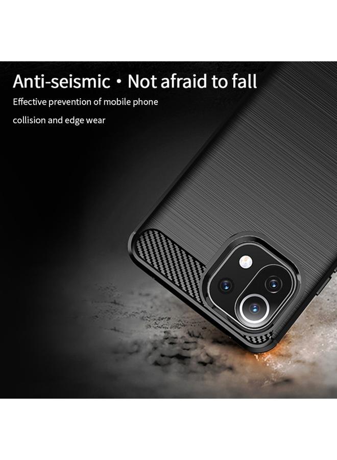 موفي جراب لهاتف Xiaomi Mi 11 Lite من سلسلة Gentleness، مصنوع من ألياف الكربون الناعمة والمصقولة، جراب TPU - Image 4