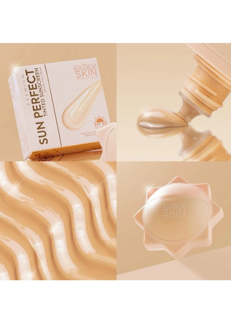 Hikari Skin Essentials Premium Sun Perfect Tinted Sunscreen SPF 50 - 50ml - Image 2