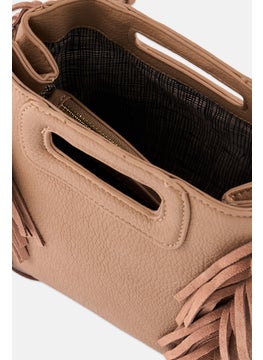 Moda Luxe Women Textured Cross Body Bag 20 L x 20 H x 10 W cm, Tan  - Image 3