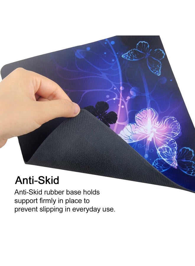 Newplenty Mouse Pad, Gaming Mouse Pad, Non-Slip Rubber Base Mouse Mat with Designs for Laptop, Computer & Office, 9.5 x 7.9 x 0.12 inches (Purple Butterflies) - Image 3