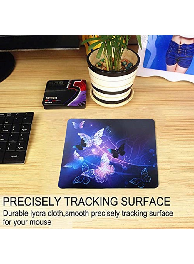 Newplenty Mouse Pad, Gaming Mouse Pad, Non-Slip Rubber Base Mouse Mat with Designs for Laptop, Computer & Office, 9.5 x 7.9 x 0.12 inches (Purple Butterflies) - Image 4