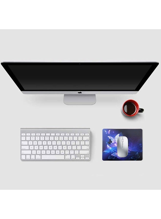 Newplenty Mouse Pad, Gaming Mouse Pad, Non-Slip Rubber Base Mouse Mat with Designs for Laptop, Computer & Office, 9.5 x 7.9 x 0.12 inches (Purple Butterflies) - Image 5