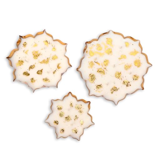 AURA DECOR AuraDecor Wax Lotus Candle Gift Set - Scented Floral Urli Candles of 3 for Gifting & Home Decor (Oudh Vanilla) - Image 3