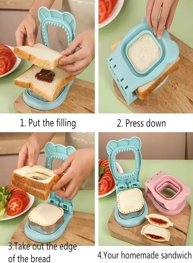 CHICHAUS Sandwich Cutter and Sealer, Uncrustable Sandwich Maker for Making Lunchtime Easier,Square Sandwich Uncrustable Cutter for Kids Breakfast and Lunches (Square Light Blue) - Image 4