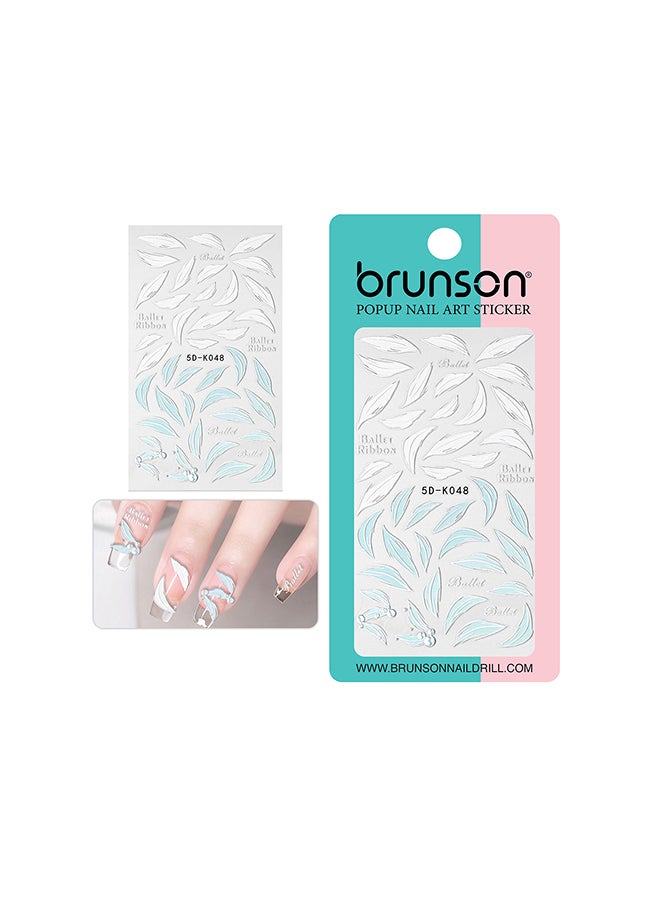 brunson 5D Flower Decals Exquisite Self Adhesive Nail Art Decoration Stickers 5D-k048