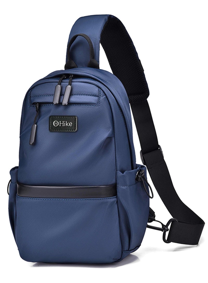 HIKE Unisex Sling Bag Water Resistant Anti-Theft Unisex Shoulder bag for Travel Business Shopping College Outdoor, HK3307, Blue - Image 1