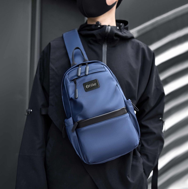 HIKE Unisex Sling Bag Water Resistant Anti-Theft Unisex Shoulder bag for Travel Business Shopping College Outdoor, HK3307, Blue - Image 2