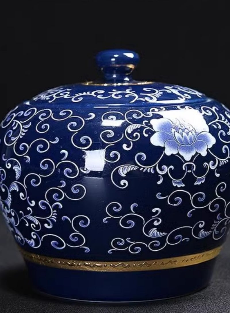 Blue and White Porcelain Tea Canister  - Image 1