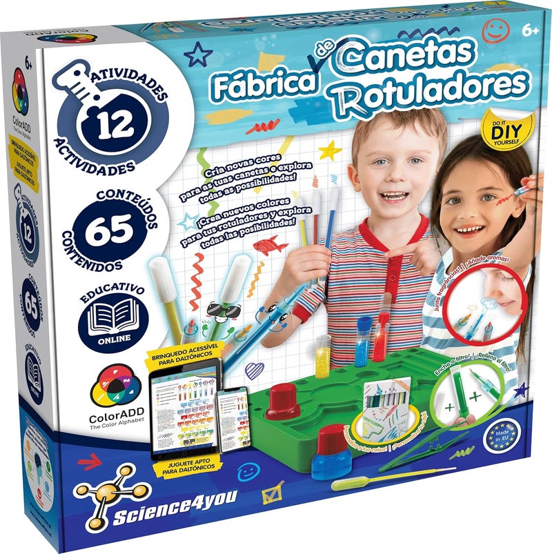 Science4you Marker Factory – Pen Workshop for Children, 65+ Contents, Games and Toys for Children 6+ Years, Make Washable Pens, Gift for Boy and Girl 5 6 7 8+ Years Old - Image 1