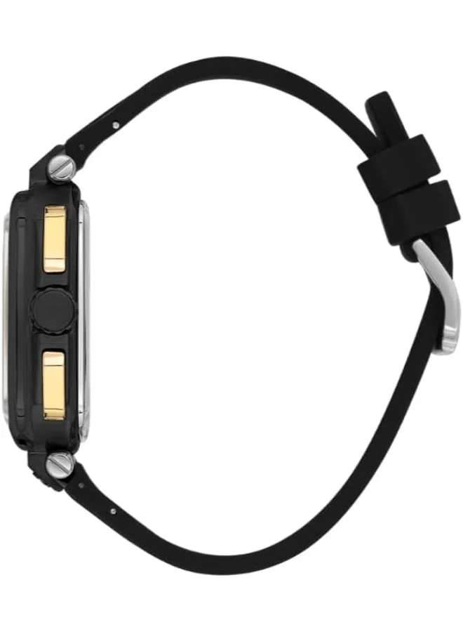 Quantum QUANTUM Men's Watch, Multifunction Display and Silicone Strap - PWG1014.651, Black