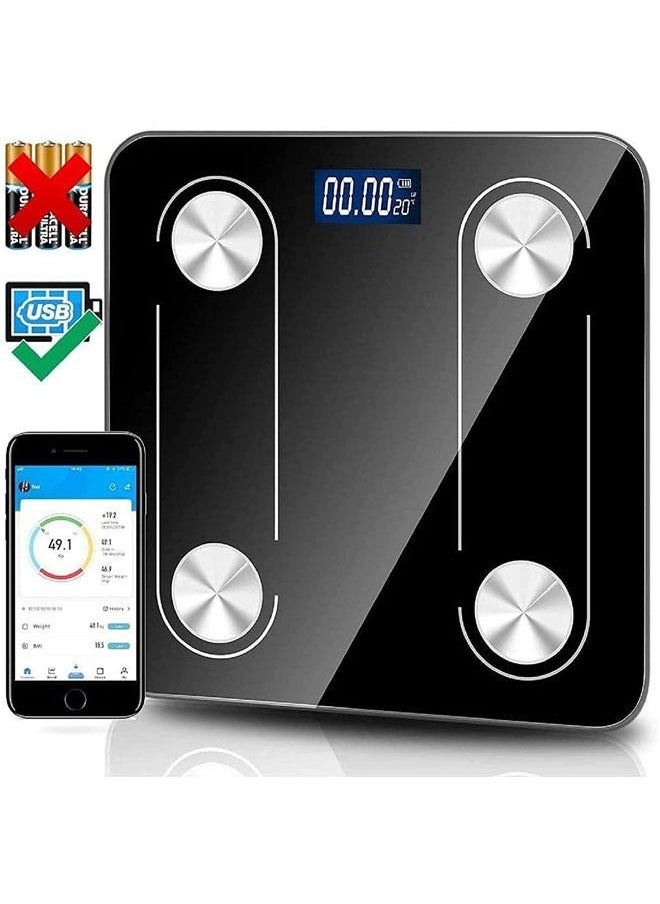 Arabest - Bluetooth Body Fat Scale, Smart LCD Health Wireless Bathroom Weight Scale, Body Composition Analyzer with Smartphone App for 14 Key Body Indicators(BMI/Weight/Body Fat/Resting Heart Rate/Water) - Image 1