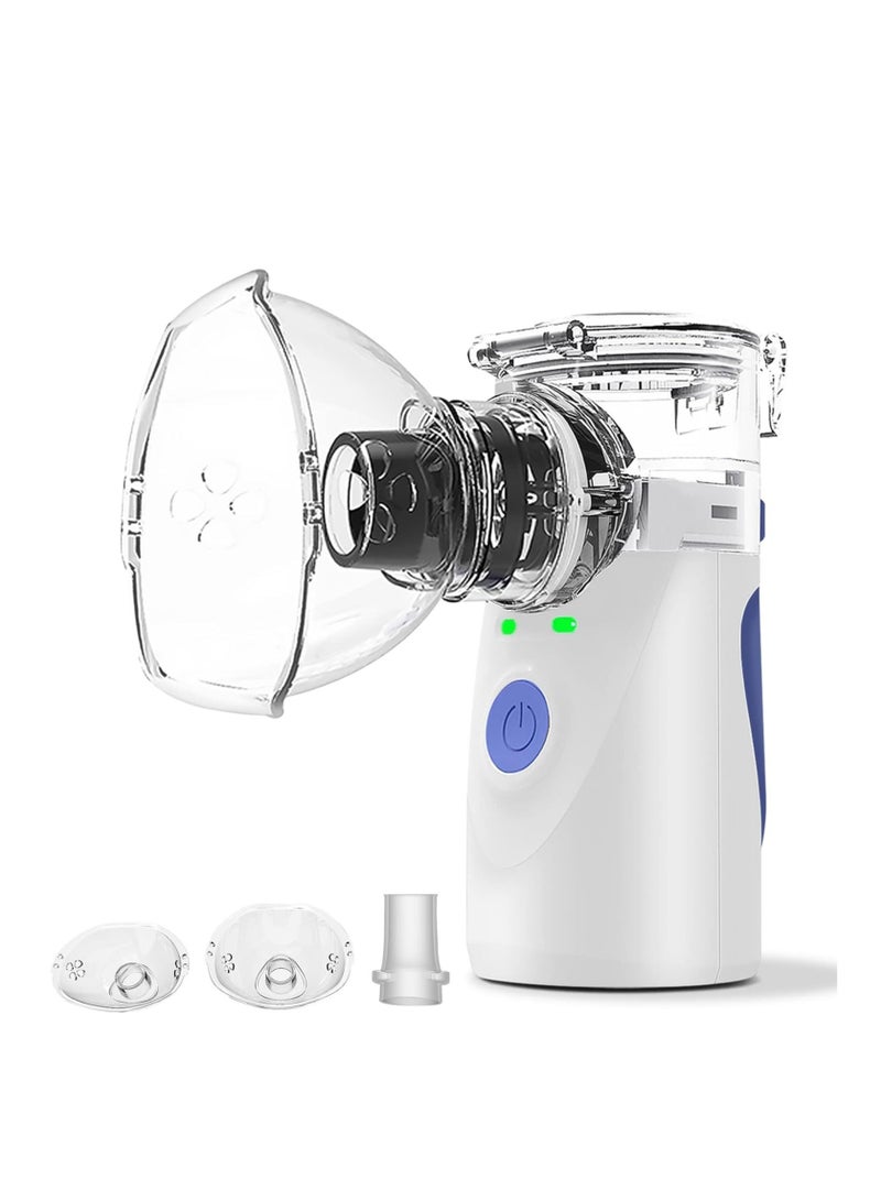 إلترازون جهاز استنشاق للبالغين، جهاز استنشاق للأطفال، جهاز النبض للأطفال مع قناع الوجه وفوهة الفم، وظيفة التنظيف الآلي للأمراض التنفسية فعال (أزرق) - Image 1