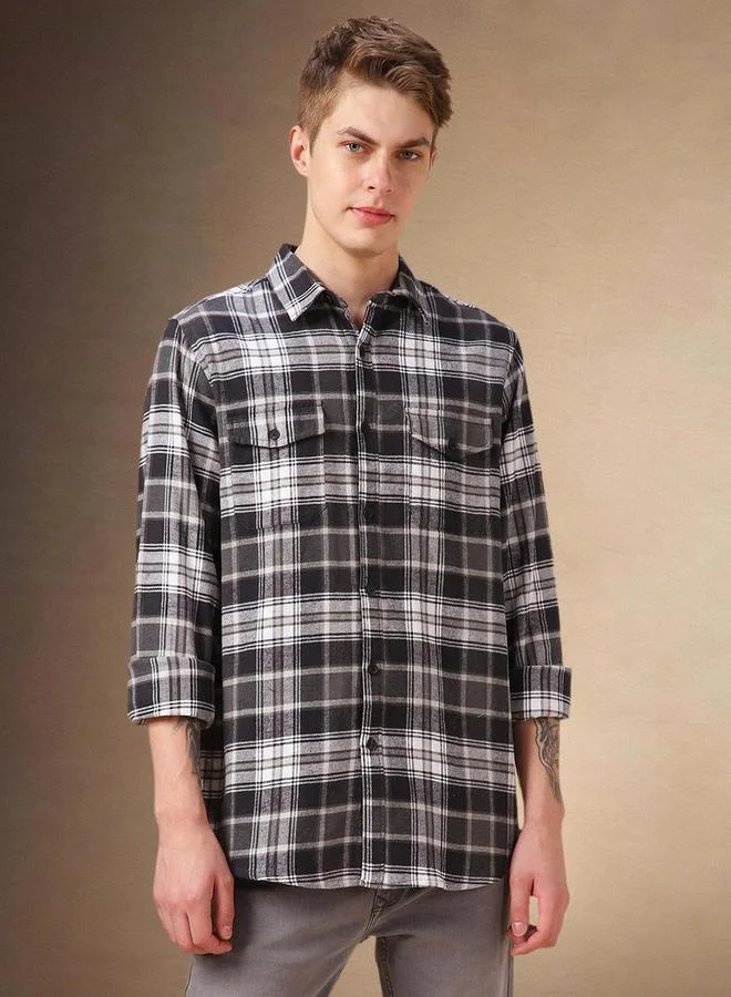 Dennis Lingo Dennis Lingo Checked Long Sleeves Casual Shirt