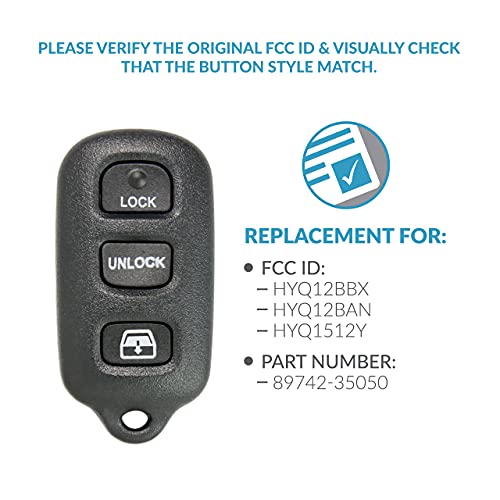 Keyless2Go Replacement for New Keyless Entry Remote Car Key Fob 4 Button FCC HYQ12BBX HYQ12BAN - Image 4