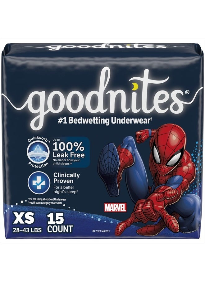 GoodNites - Goodnites Boys' Nighttime Bedwetting Underwear, Size Extra Small (28-43 lbs), 15 Ct, Packaging May Vary - Image 1