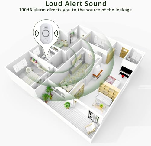 METAK Water Leak Detector Sensor Alarm: Home Water Flooding Monitor Smart Sink Overflow Monitoring Adjustable Wet Moisture Alert Pipe Leakage Drip Detection Warning for Basement Floor - Image 4