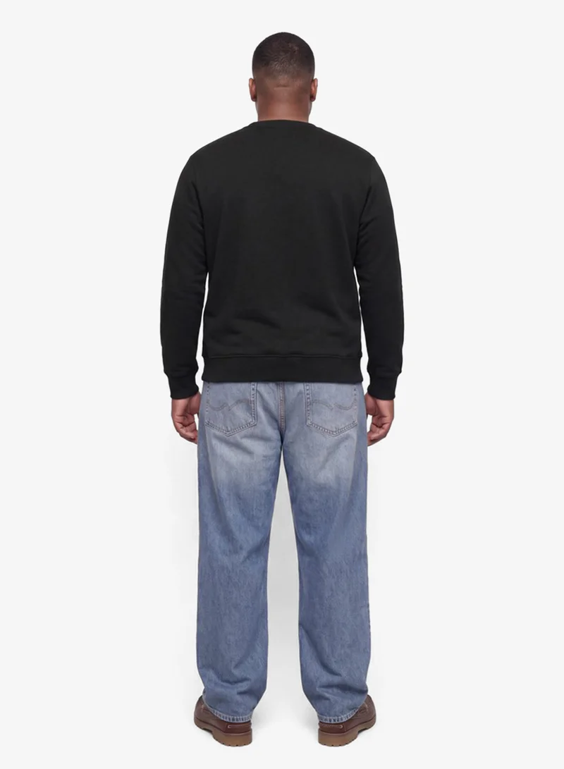 JACK & JONES Solid Crew Neck Regular Fit Plus Size Sweatshirt