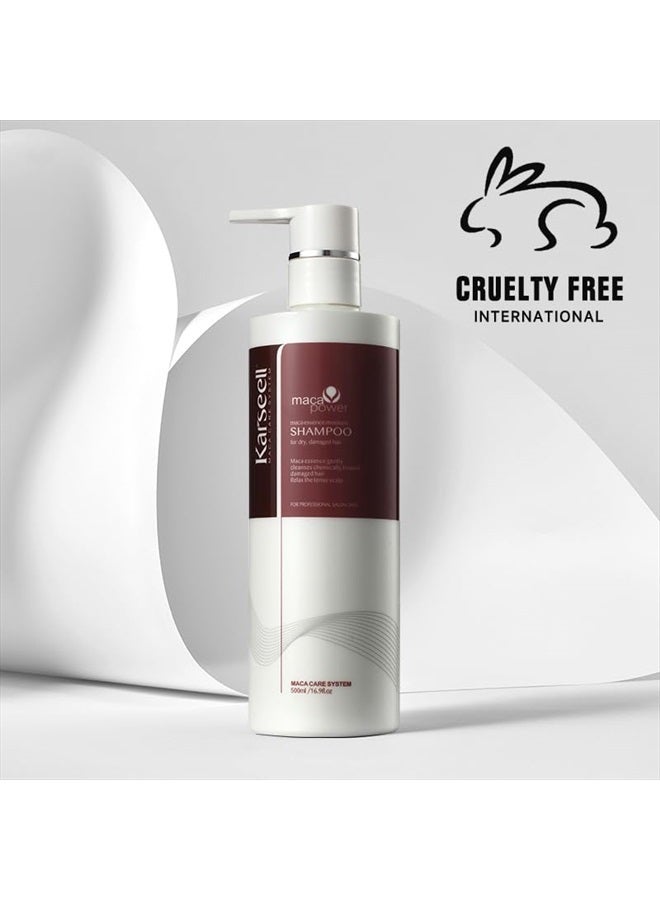 Karseell شامبو زيت الأركان بخلاصة الأعشاب المرطبة لإصلاح الشعر الجاف والتالف بعمق 16.9 أونصة 500 مل - Image 4