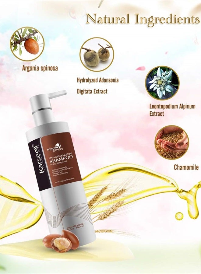 Karseell شامبو زيت الأركان بخلاصة الأعشاب المرطبة لإصلاح الشعر الجاف والتالف بعمق 16.9 أونصة 500 مل - Image 5