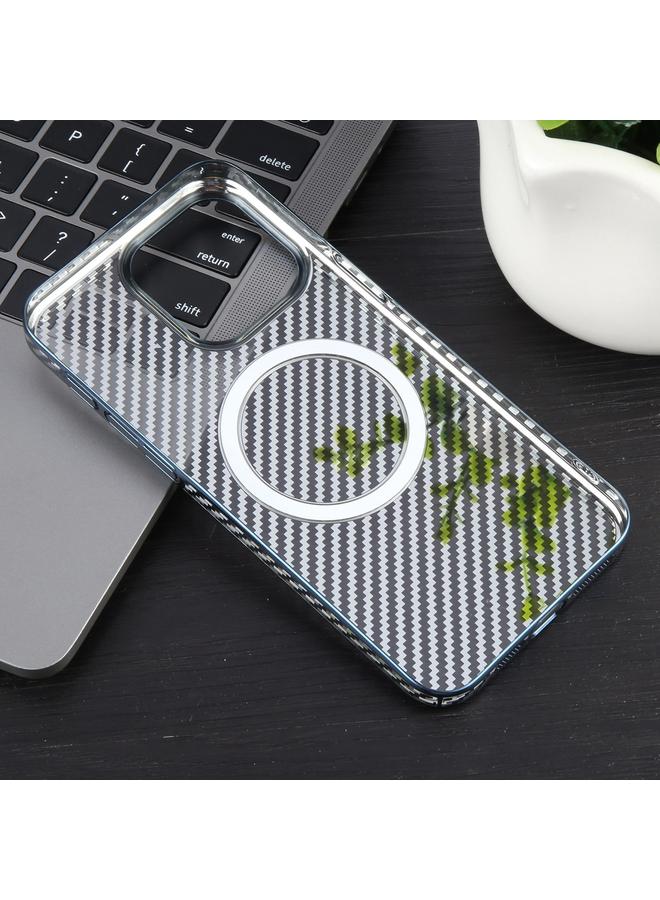 S-TOP Case For iPhone 14 Pro Max 6D Plated Carbon Fiber Clear Magsafe PC Phone Case - Image 3