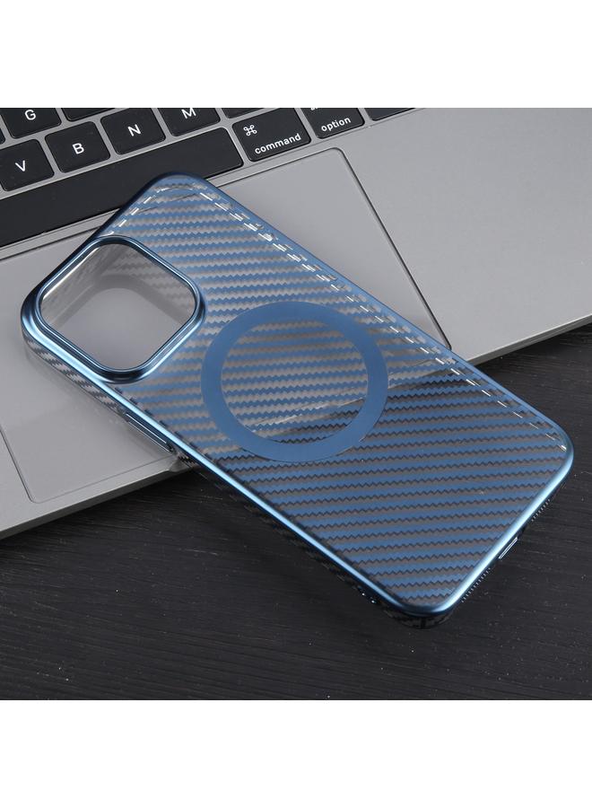 S-TOP Case For iPhone 14 Pro Max 6D Plated Carbon Fiber Clear Magsafe PC Phone Case - Image 4