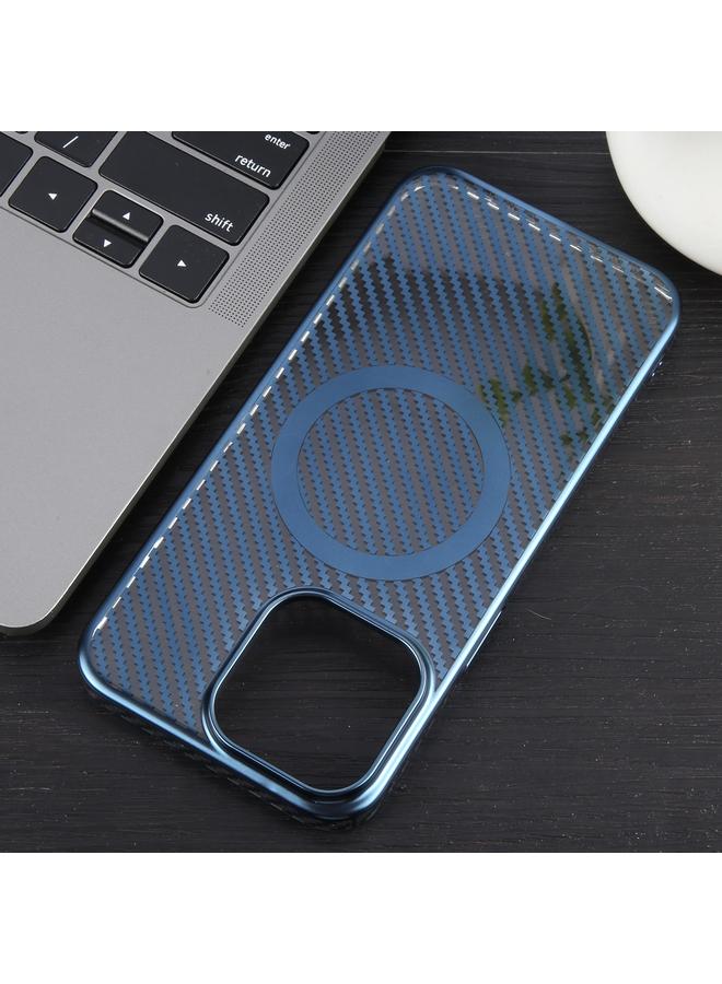 S-TOP Case For iPhone 14 Pro Max 6D Plated Carbon Fiber Clear Magsafe PC Phone Case - Image 5