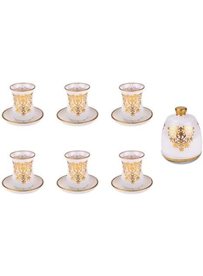 Alsaif AlSaif Home White Glass Tea Set 14pcs - Image 1