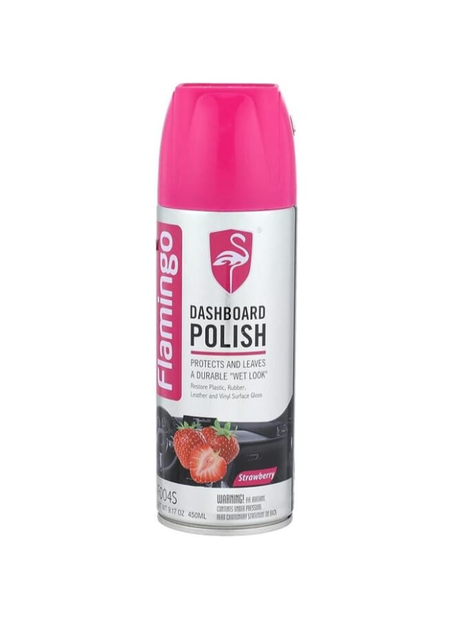 Flamingo Dashboard Polish &amp; Sealant - Strawberry Scent Dashboard Polish - Restores Leather &amp; Plastic Shine - UV Protection - Oil-Free - 450ml - Image 1
