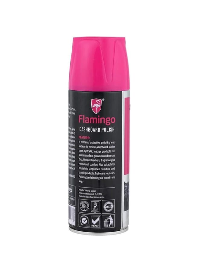 Flamingo Dashboard Polish &amp; Sealant - Strawberry Scent Dashboard Polish - Restores Leather &amp; Plastic Shine - UV Protection - Oil-Free - 450ml - Image 2