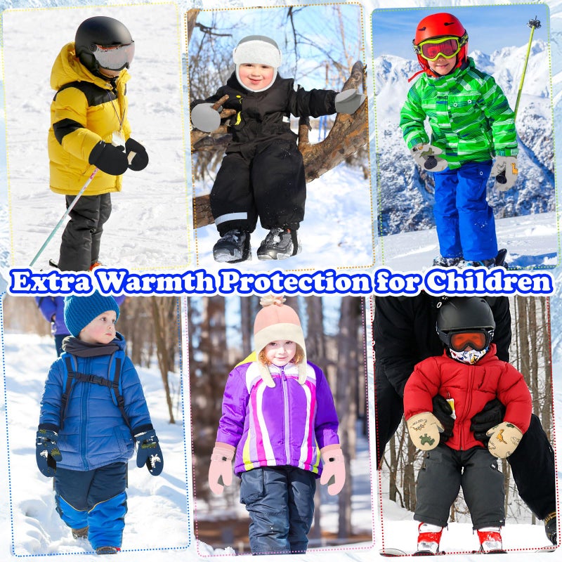 Sarfel Toddler Gloves Ages 2-4 Toddler Snow Gloves Waterproof Toddlers Mittens Ages 2-4 Kids Winter Gloves for Toddlers 1-3 - Image 3