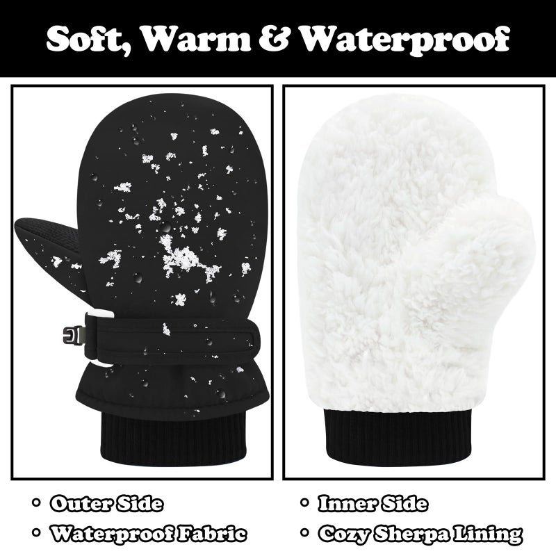 Sarfel Toddler Gloves Ages 2-4 Toddler Snow Gloves Waterproof Toddlers Mittens Ages 2-4 Kids Winter Gloves for Toddlers 1-3 - Image 4