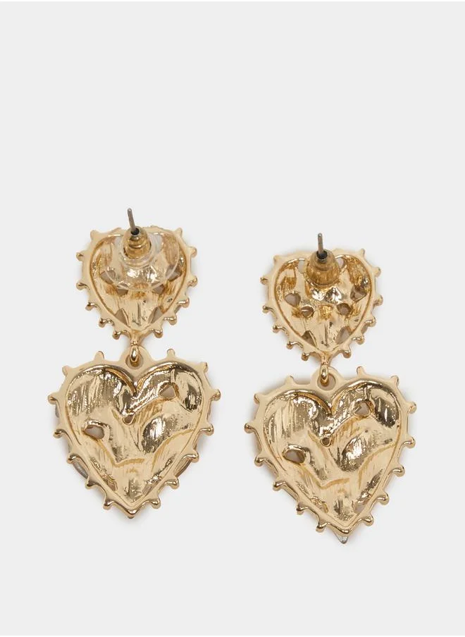 ستايلي Heart Shaped Embellished Earrings