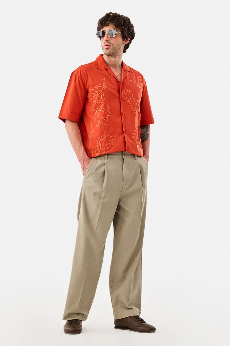 Snitch Khaki 100% Cotton Baggy Trousers for Men | Best Price UAE