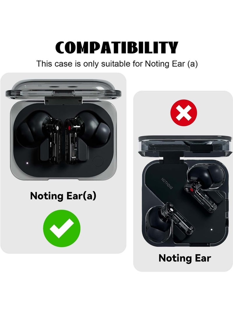 for Nothing Ear (a) Case, Soft TPU Shockproof, with Secure Lock  Carabiner  Cleaning Kit, Transparent - Image 2