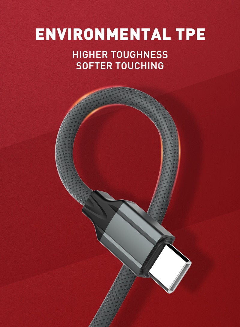 لدنيو كابل LDNIO LS442 كابل بيانات شحن سريع TPE 2.4A أقصى تيار USB-A إلى Type-C بطول 2 متر -رمادي - Image 3