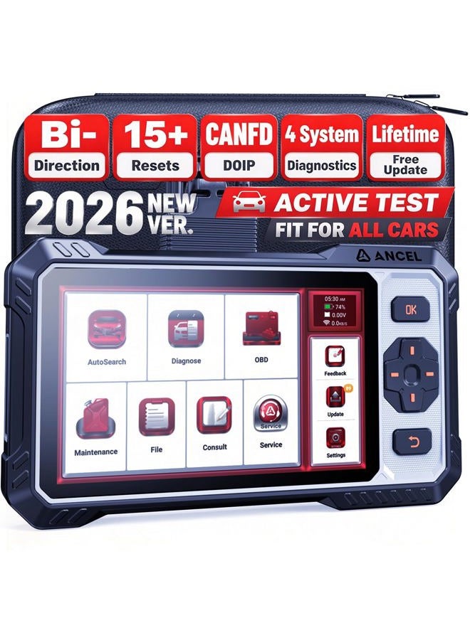 Ancel FX6000 Bidirectional Scan Tool, OBD2 Scanner Diagnostic Tool with 15+ Reset - Image 1