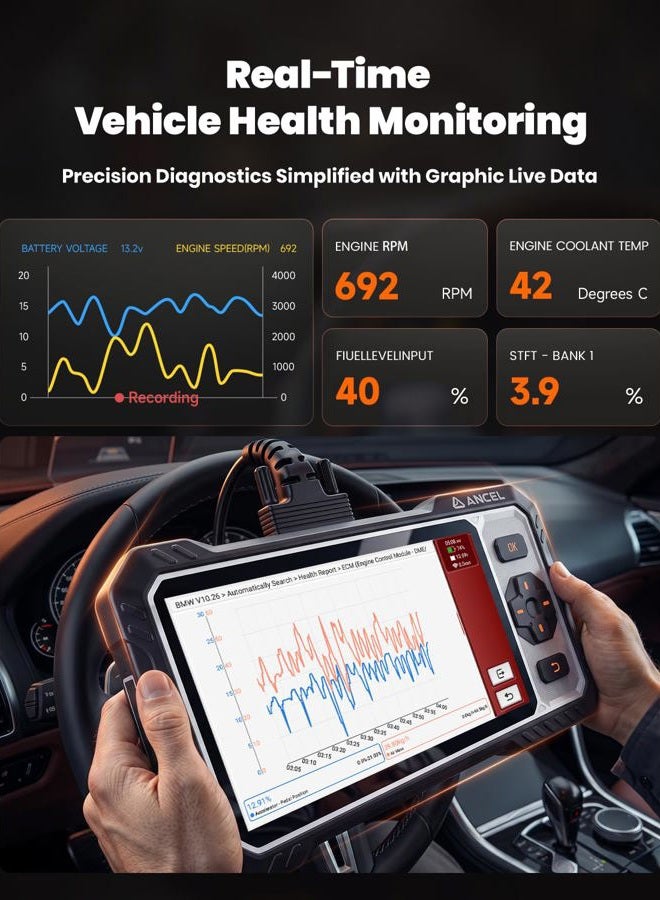 Ancel FX6000 Bidirectional Scan Tool, OBD2 Scanner Diagnostic Tool with 15+ Reset - Image 5