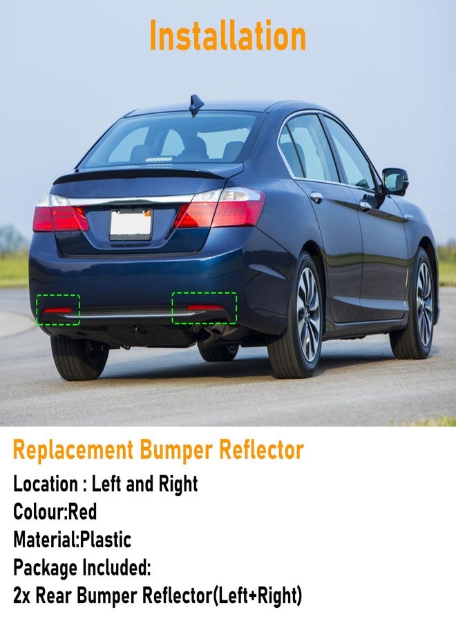 Abodvu Compatible with Honda Accord Sedan Rear Bumper Reflectors 2013-2015,Left Driver & Right Passenger Side Rear Bumper Red Marker Trims,Back Reflector W/O Bulbs Replace for 9th Gen Accord(1Pair) - Image 5
