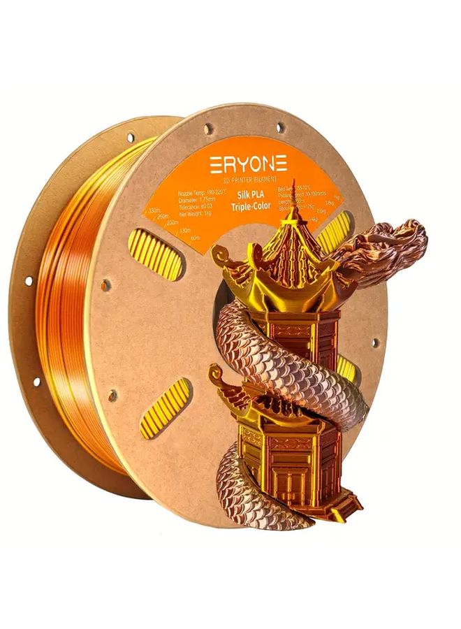 إيريون خيوط طابعة ثلاثية الألوان 1 كجم 1.75 ملم ذهبي فضي نحاسي أحمر طباعة سلسة - Image 1