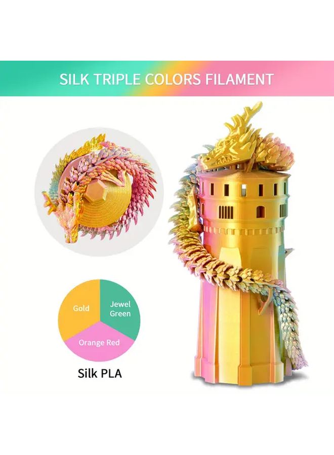 إيريون خيوط طابعة ثلاثية الألوان 1 كجم 1.75 ملم ذهبي فضي نحاسي أحمر طباعة سلسة - Image 5