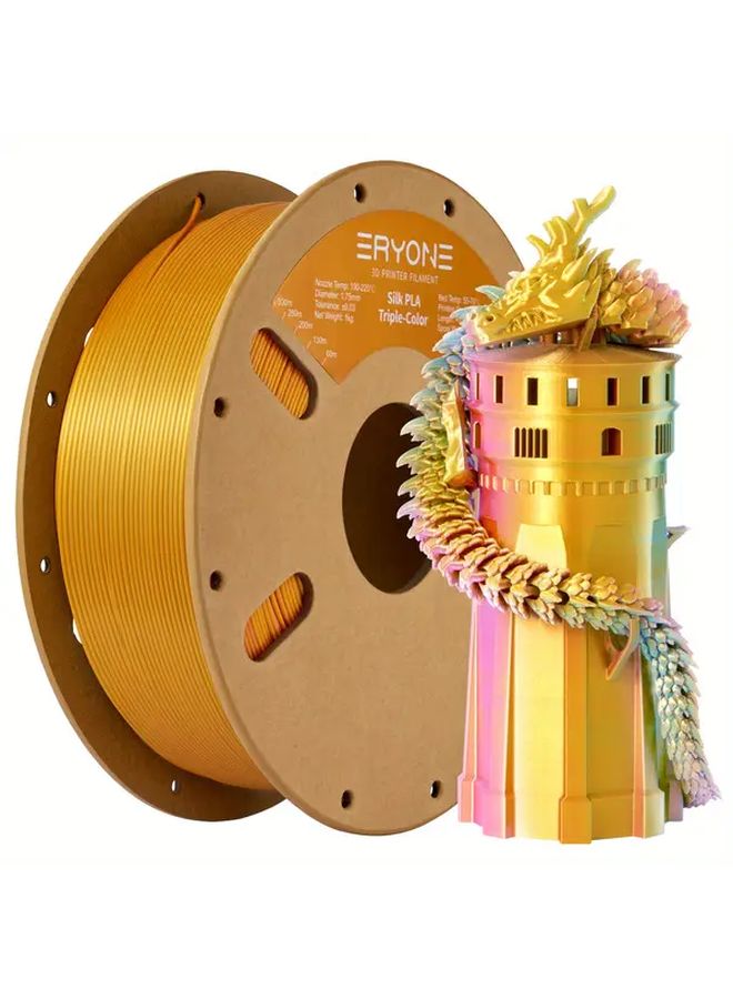 إيريون خيوط طابعة ثلاثية الألوان 1 كجم 1.75 ملم ذهبي فضي نحاسي أحمر طباعة سلسة - Image 2