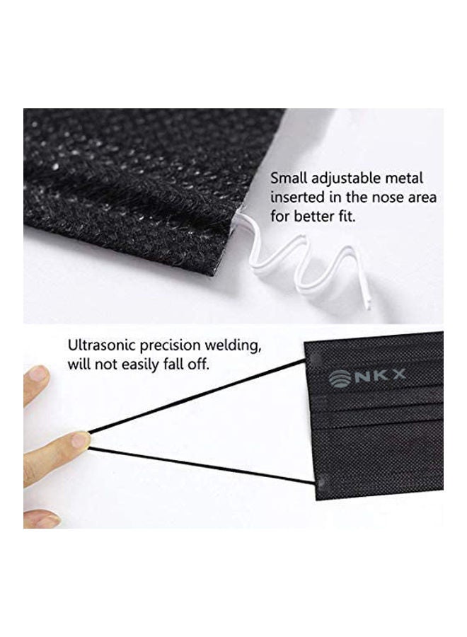 NIBEMINENT Pack Of 50 Level 3 Ply Disposable Black Face Mask For Adults  - Image 5