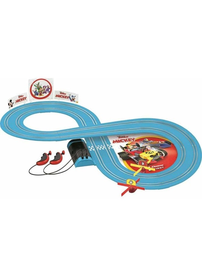 Carrera FIRST Mickey Fun Race Slot Car Racing Set (2.4m) I Battery-Operated I 1:43 Scale I For Ages 3+ - Image 1