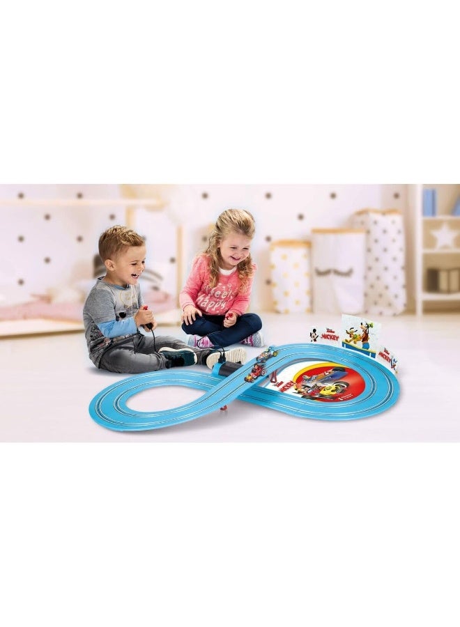 Carrera FIRST Mickey Fun Race Slot Car Racing Set (2.4m) I Battery-Operated I 1:43 Scale I For Ages 3+ - Image 2