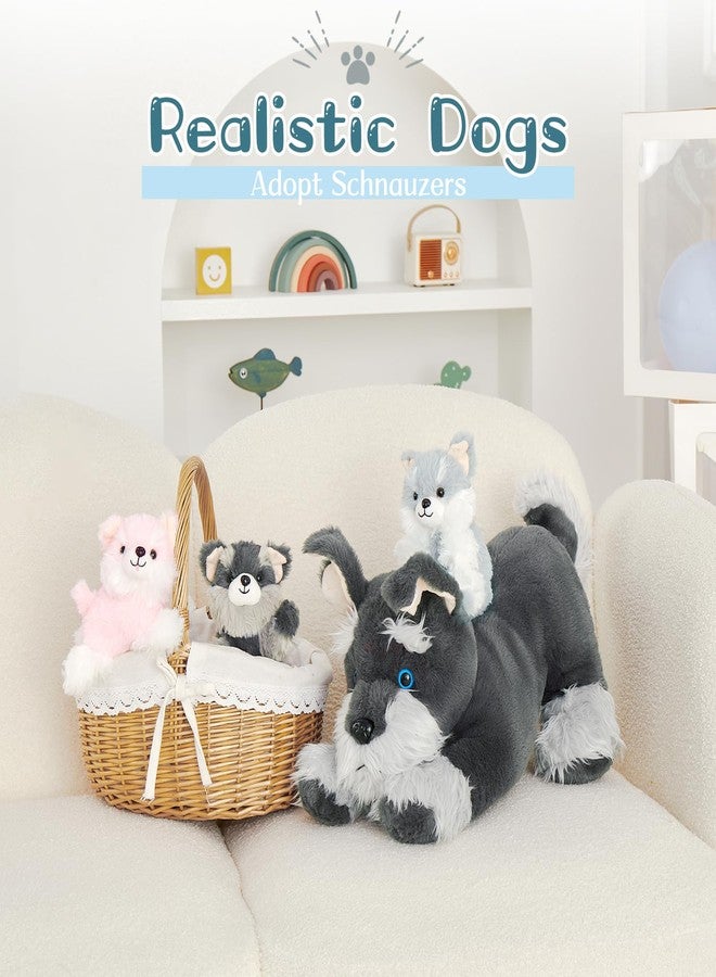 MorisMos Plush Schnauzer Dog Stuffed Animal with Babies, 20'' Big Mommy Dog with 3 Baby Puppy Toys for Kids, Xmax Stuffed Schnauzer Dog Toys for Girl Boy, Lifelike Dog Gifts for Christmas Birthday - Image 5