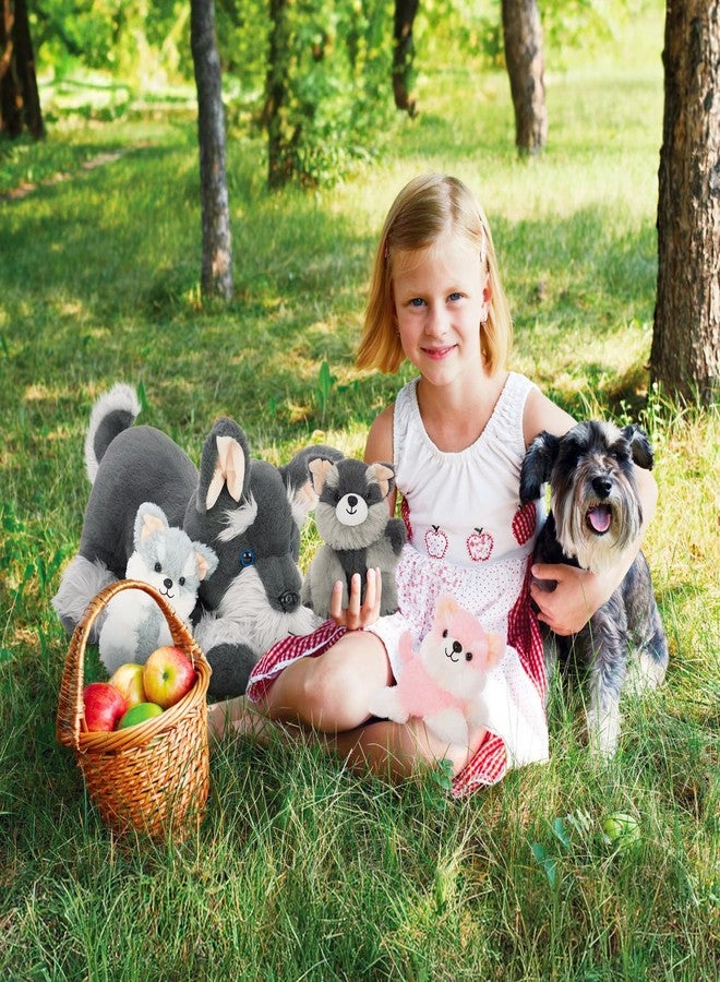 MorisMos Plush Schnauzer Dog Stuffed Animal with Babies, 20'' Big Mommy Dog with 3 Baby Puppy Toys for Kids, Xmax Stuffed Schnauzer Dog Toys for Girl Boy, Lifelike Dog Gifts for Christmas Birthday - Image 2