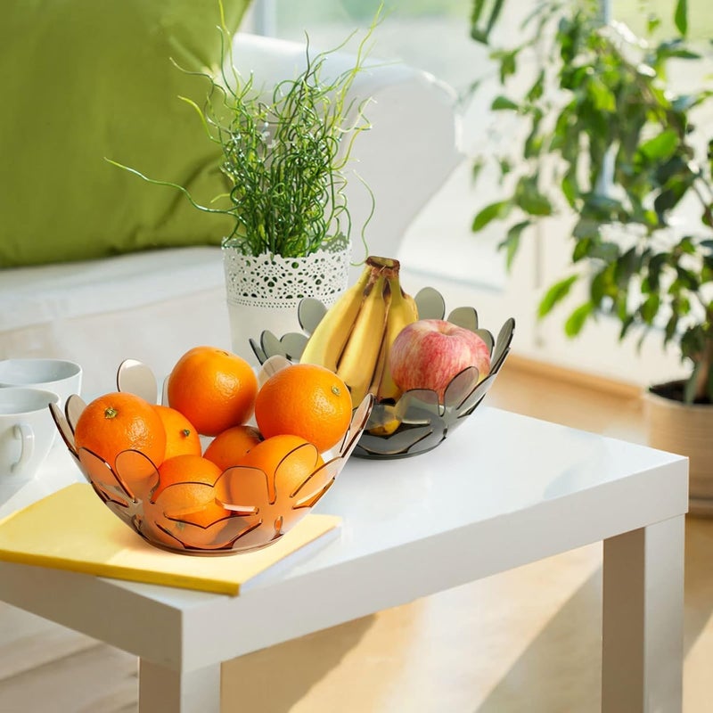 YESVIYA Transparent Petal Shaped Fruit Basket - Multicolor Decorative Plastic Flower Cutout Fruit Bowl for Snacks, Vegetables, Bread, Candy & Kitchen Countertop (Pack of 1) - Image 4