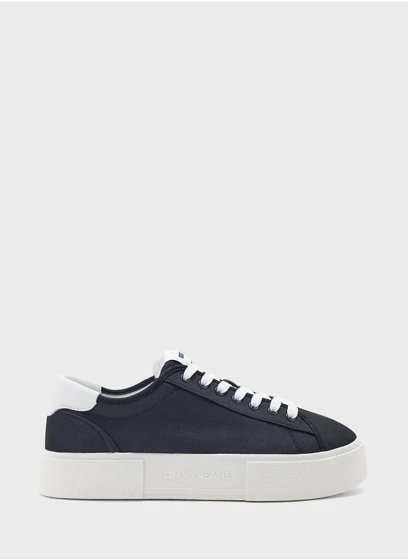 TOMMY JEANS FLATFORM CANVAS TRAINERS