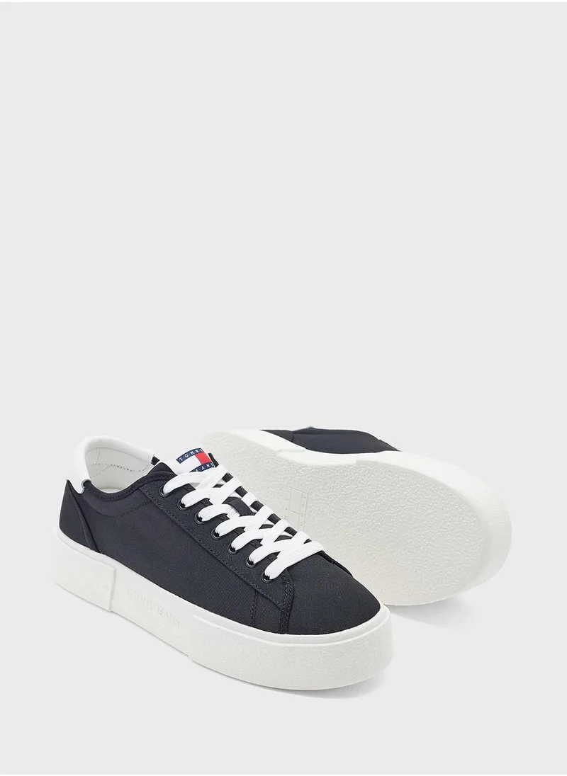 TOMMY JEANS FLATFORM CANVAS TRAINERS